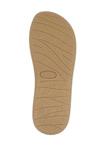 Braune Gummisohle mit einem strukturierten Grip-Muster. Verfügt über wellenförmige Linien und eine kreisförmige Vertiefung. Größe als 37 gekennzeichnet.