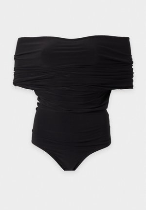 Norma Kamali, SLEEVELESS COWL NECK HOODED BODYSUIT - Μπλούζα - black