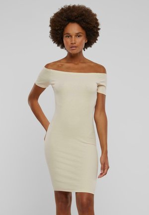 Urban Classics OFF SHOULDER - Shift dress - whitesand