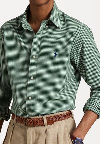 Polo Ralph Lauren CUSTOM FIT GINGHAM STRETCH POPLIN SHIRT - Krekls - new forest white