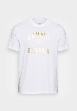 Print T-shirt - white/gold