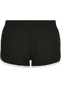 Urban Classics - INTERLOCK RETRO HOT - Shorts - black/white Miniatyrbild 1