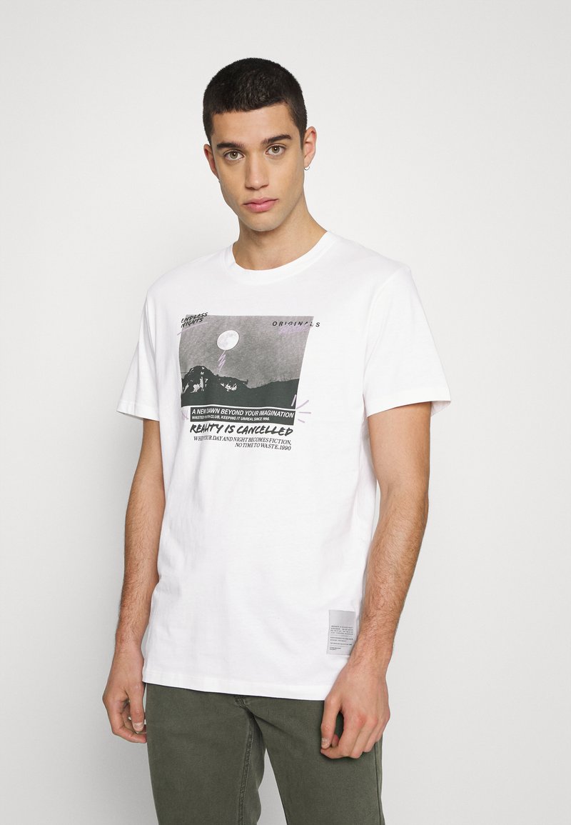 Jack & Jones JORBLOKE TEE CREW NECK - T-shirt estampada - cloud dancer