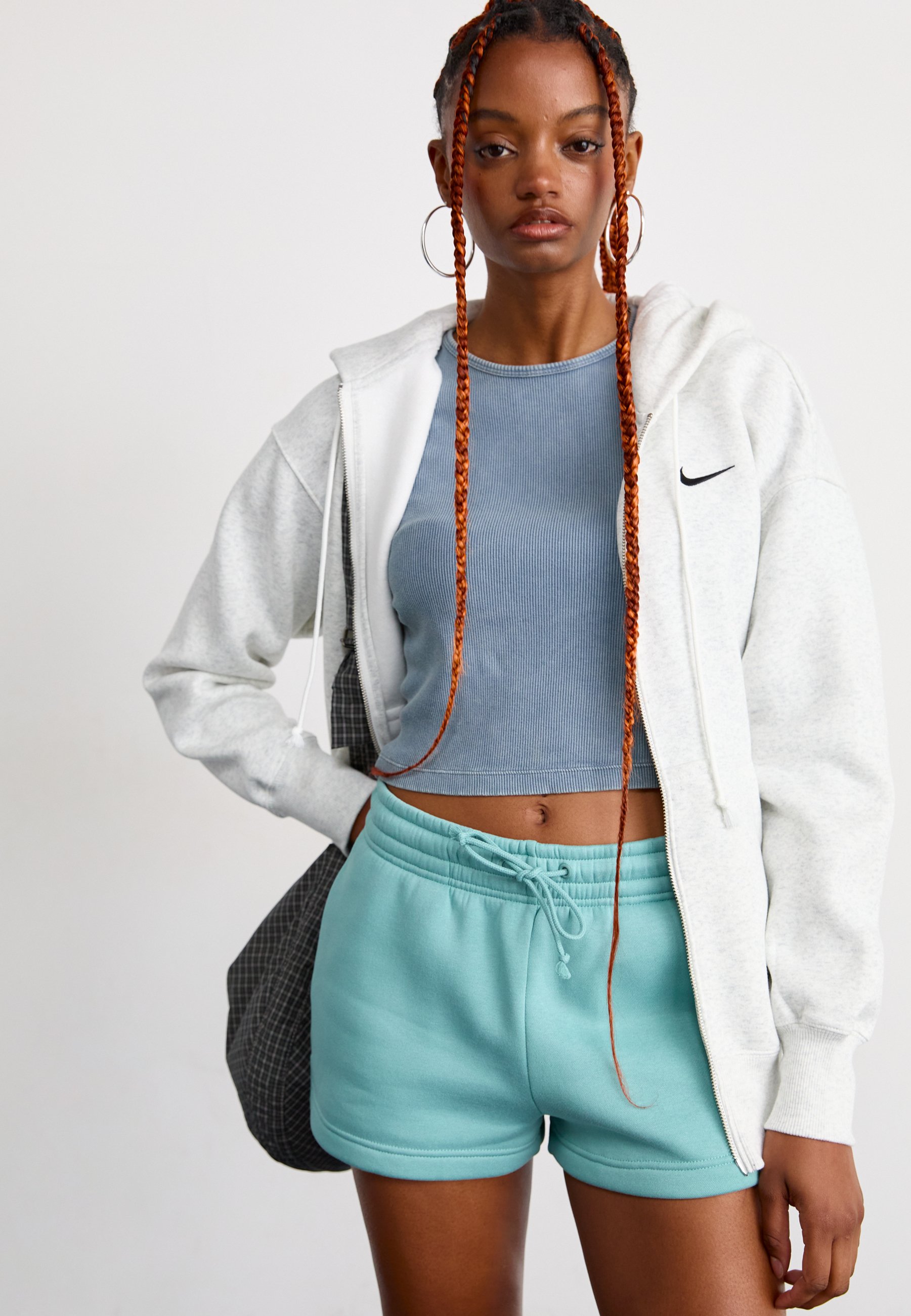 Nike Sportswear HOODIE - Zip-up sweatshirt - birch heather/black
