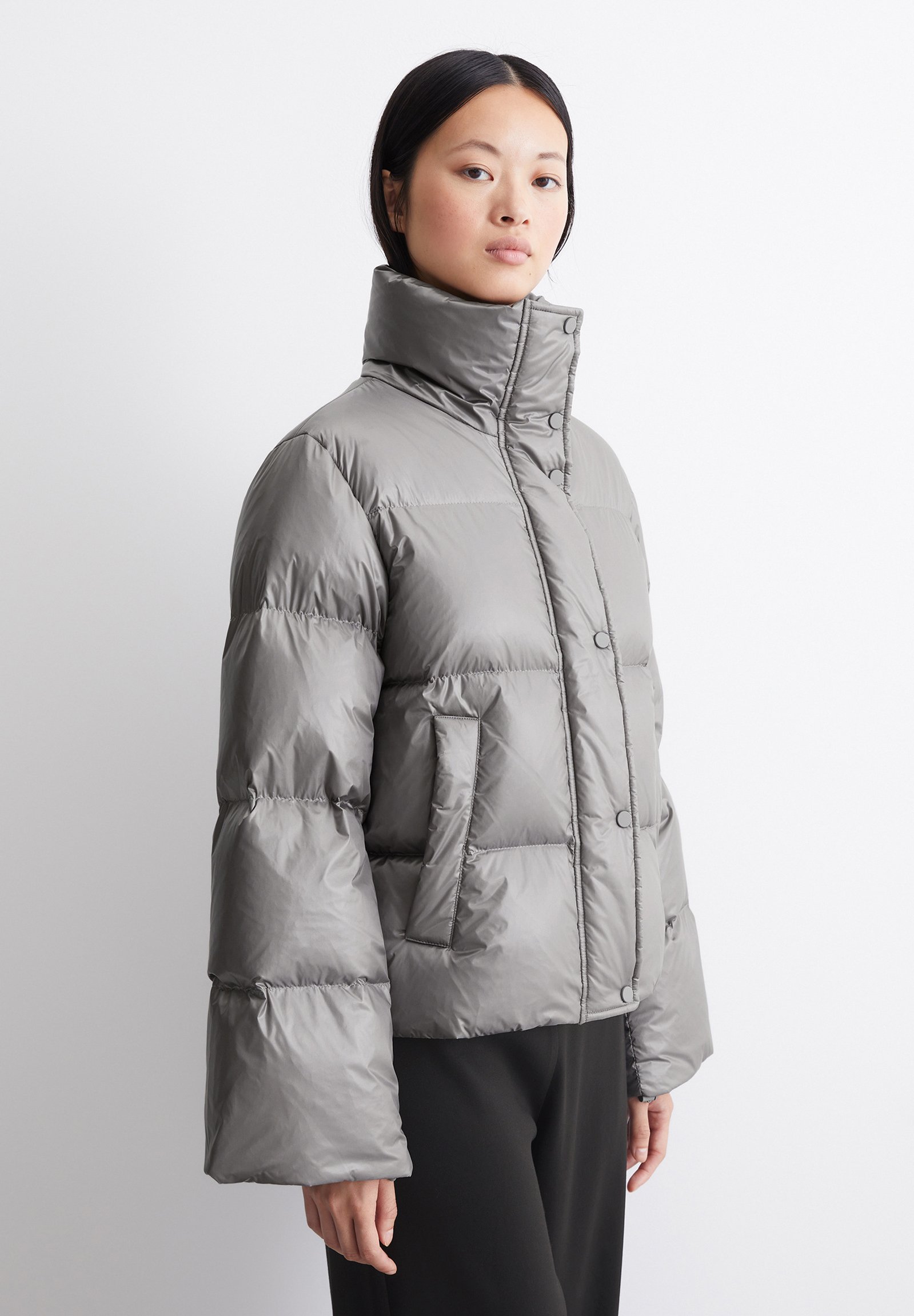 ジャケット・アウター ENNOY 23AW Nylon paddedjacket Frost Gray Buy Snowdonia Grey Showerproof Padded Hooded Jacket from the Next
