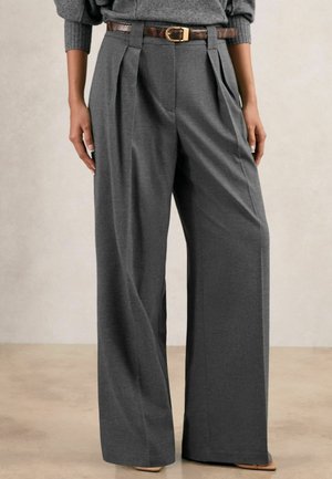 POPPIE WIDE PLEATED  - Stoffhose - grey