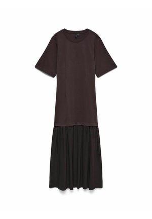 Vero Moda, VMBRENDA NECK ANKLE DRESS JRS - Robe t-shirt - chocolate torte