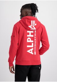 Alpha Industries BACK HOODIE - Sweatjacke - mars red