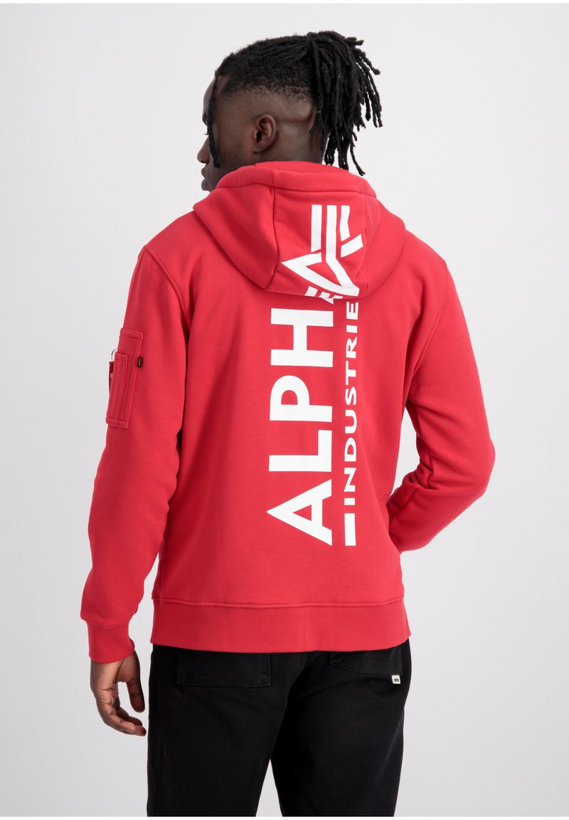 Alpha Industries BACK HOODIE - Sweatjacke - mars red