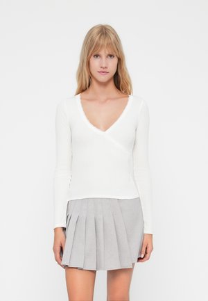 TRIM WRAP - Top dugih rukava - white