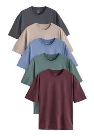 Next 5 PACK RELAXED FIT SHORT SLEEVE CREW NECK - Osnovna majica kratkih rukava - blues green purple neutral