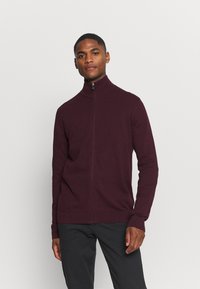 Selected Homme SLHBERG FULL ZIP - Casaco de malha - winetasting melange