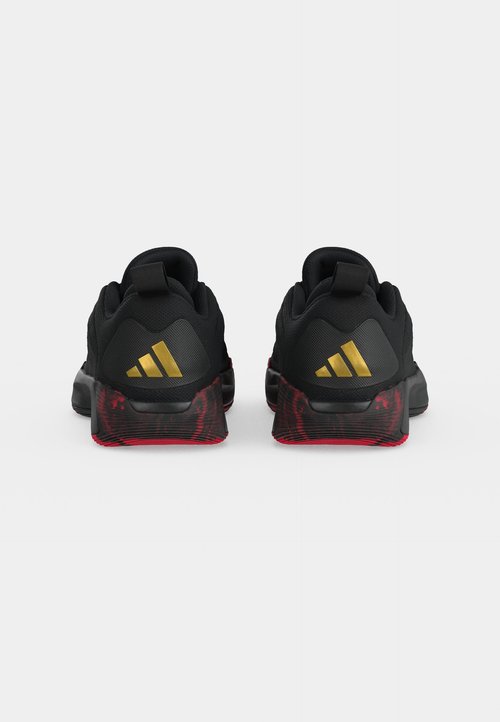 adidas INITIATION UNISEX - Basketball shoes - core black/gold-coloured metallic/pure ruby — photo 4