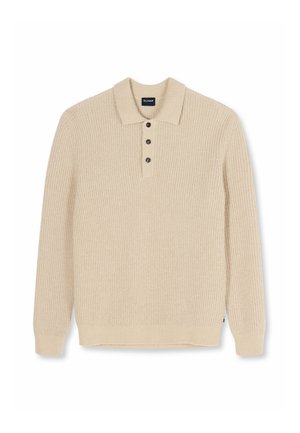 OLYMP, OLYMP CASUAL STRICK, POLO LANGARM - Strickpullover - hellbeige