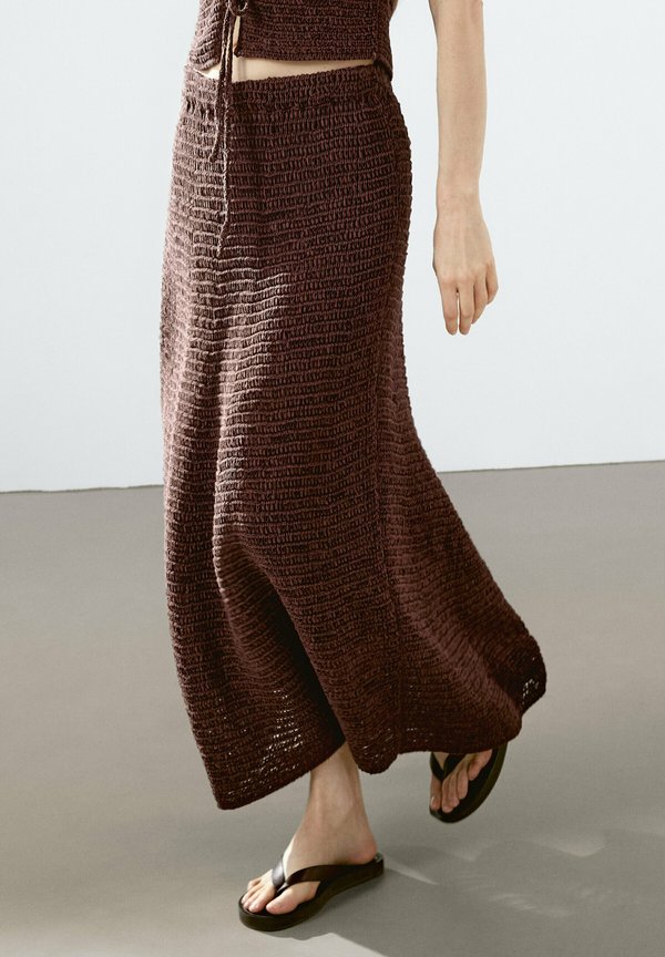 CROCHET - Maxi skirt - mottled bordeaux