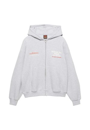 Bluză de molton cu fermoar - light grey