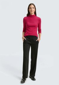 TOM TAILOR LANGARM MIT ROLLKRAGEN - Long sleeved top - dark pink