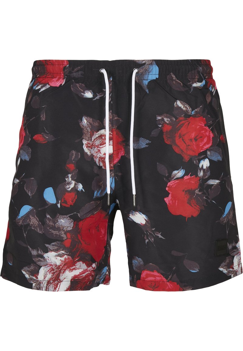 Urban Classics PATTERN - Fürdőnadrág - black rose aop