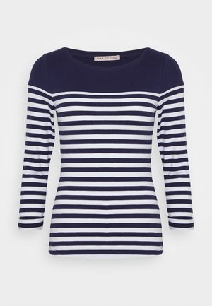 Long sleeved top - dark blue/white