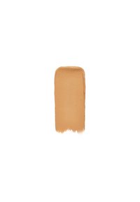 Vloeibare foundation in een romige, beige tint met een gladde textuur. Toegepast in een rechthoekige vorm met iets afgeronde hoeken.