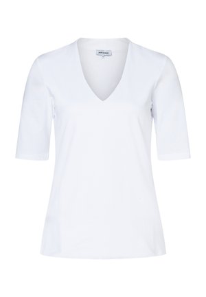 MIT V-AUSSCHNITT - T-shirt basic - white