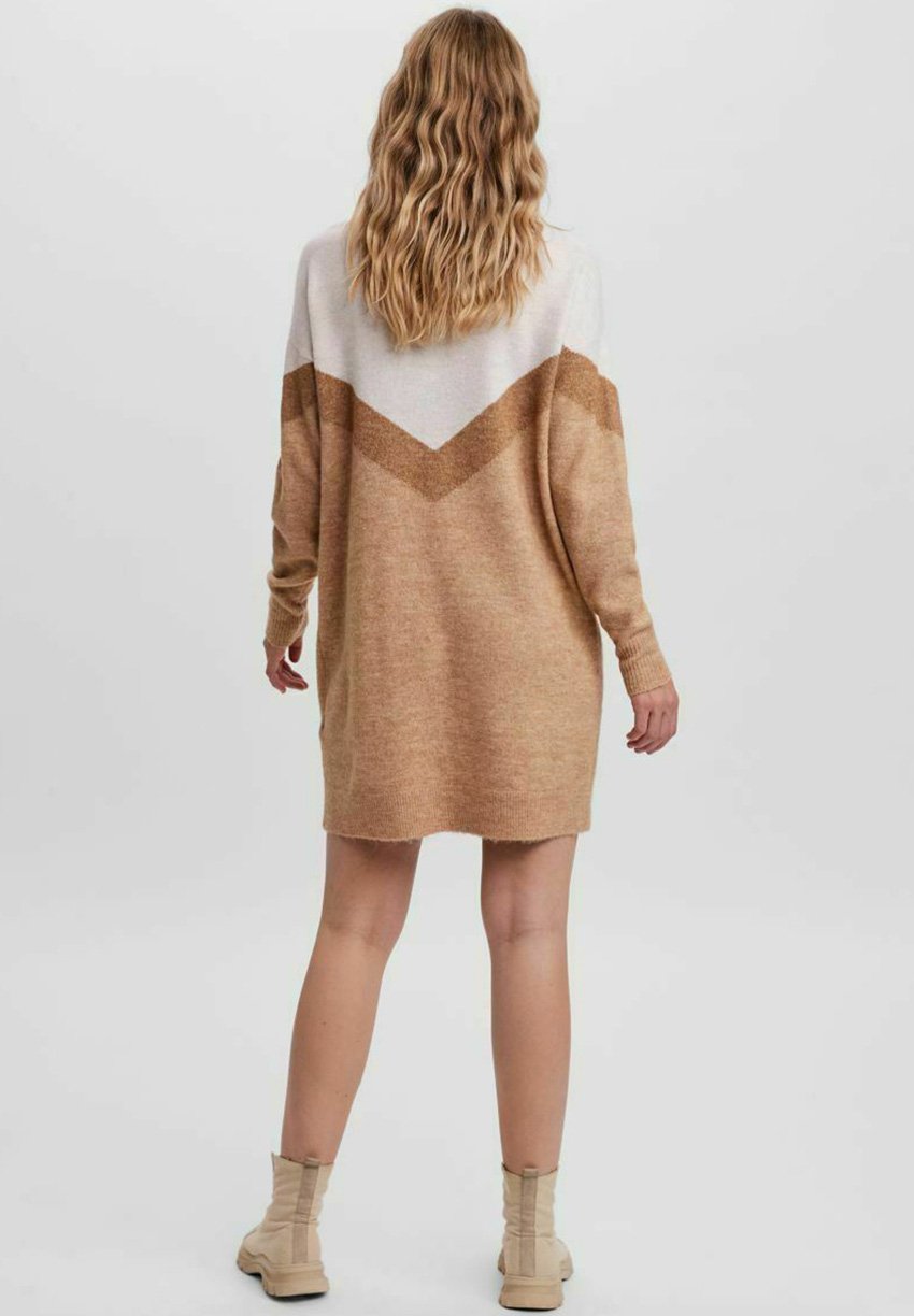 Vero Moda Gebreide jurk - tan/meerkleurig - Zalando.nl