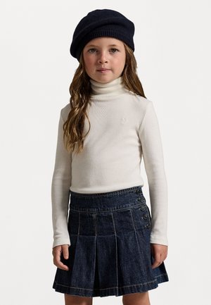 RIB KNIT COTTON BLEND TURTLENECK - T-shirt à manches longues - nevis