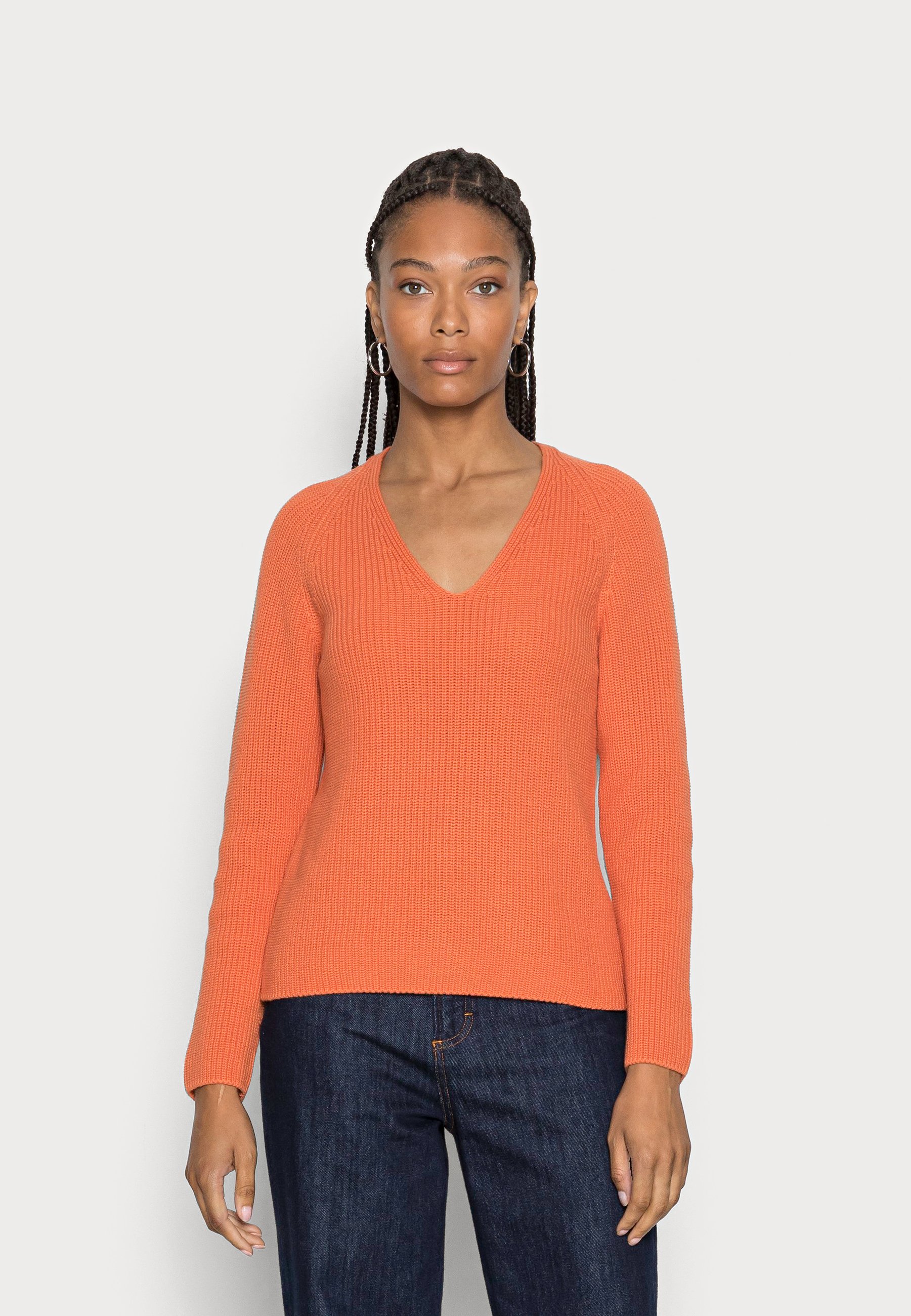 Marc O'Polo LONGSLEEVE V NECK - Pullover - juicy orange/orange - ZALANDO.FR