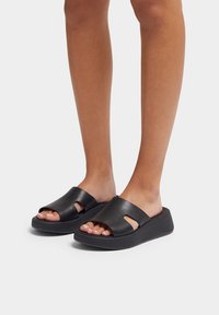 FitFlop F-MODE RAW-EDGE - Muiltjes - zwart