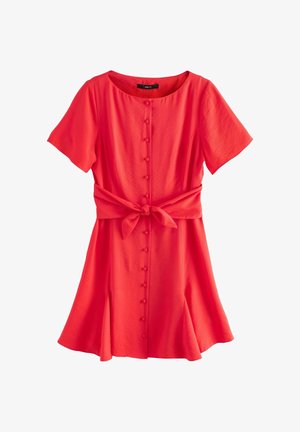 Next, PETITE FIT - TIE WAIST MINI DRESS . - Shirt dress - red
