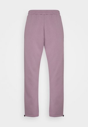 Pantalon de jogging droit de couleur lilas avec taille élastique et cordons réglables aux chevilles.