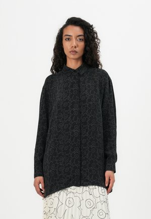 RUNSAS PIIRTO UNIKKO - Button-down blouse - black/dark grey
