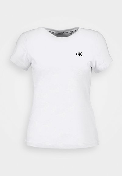 EMBROIDERY SLIM TEE - T-shirt basique - bright white