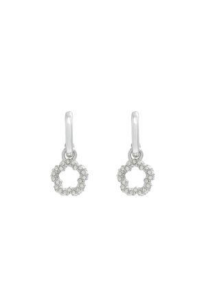 SIGNATURE PAVE TEA ROSE CHARM HUGGIES - Boucles d'oreilles - silver-coloured