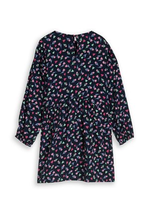 MIT BLUMENMUSTER - Robe de jour - dark blue tulip print big