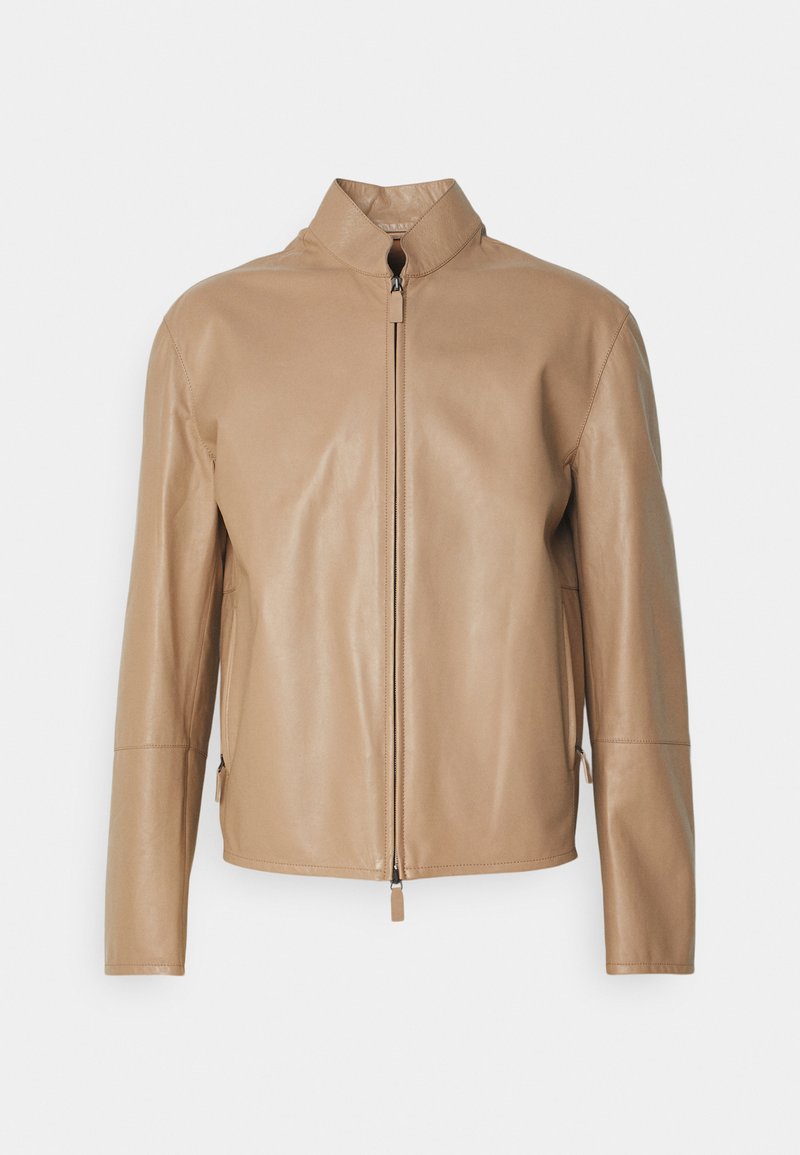 Emporio Armani Leren jas beige