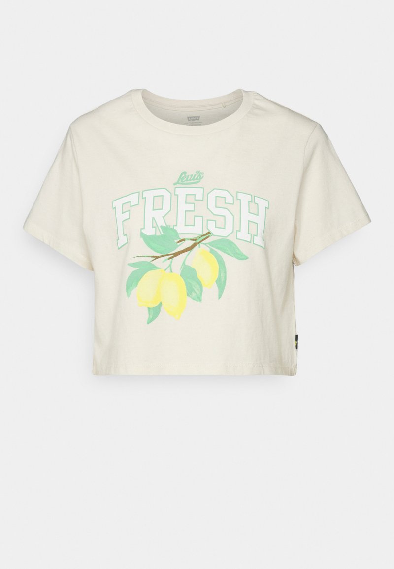 Levi's® CROPPED JORDIE TEE - Apdrukāts T-krekls - beige