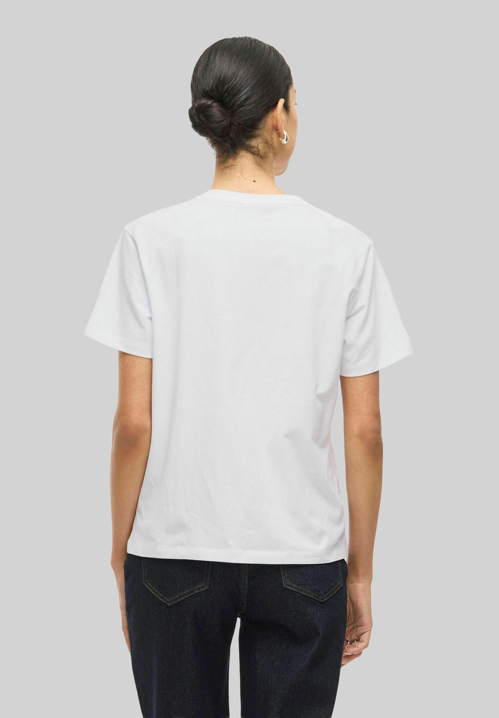 Vila Damen Vinora T-Shirt – Basic Kurzarm, Rundhals, Aus Baumwolle, In Bright White