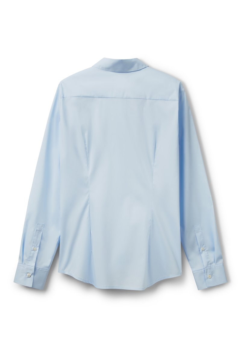 Chemisier UNITED COLORS OF BENETTON - Taille L (40) - Rayé Marron Et Blanc - 100% Coton - Coupe Cintrée - Occasion Très Bon État