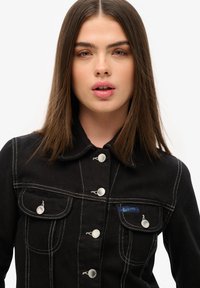 Superdry & Co WORKWEAR CROPPED - Veste en jean - black