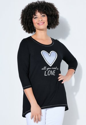 Angel of Style A-LINIE GLITZERSTEINCHEN AUF DEM HERZ - Langarmshirt - black