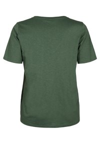 Zizzi SHORT-SLEEVED WITH V-NECK - T-shirt basic - thyme