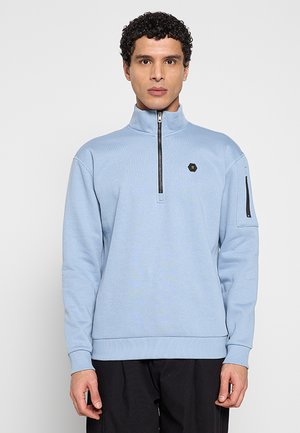 SWEATER HALF ZIP BRUSHED - Sweater - dusty blue