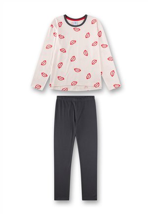 Sanetta MÄDCHEN-SCHLAFANZUG LANGARM BEIGE LIPPE SET - Nachtwäsche Set - beige