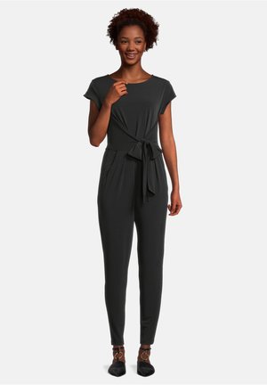 MIT BINDEGÜRTEL - Jumpsuit - schwarz