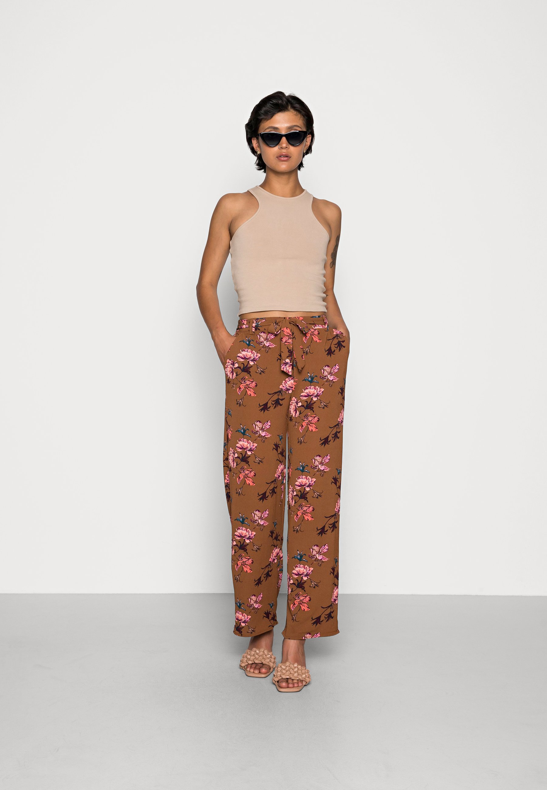 ONLY ONLNOVA PALAZZO PANT - Pantaloni - argan oil/fall devon/marrone -  Zalando.it