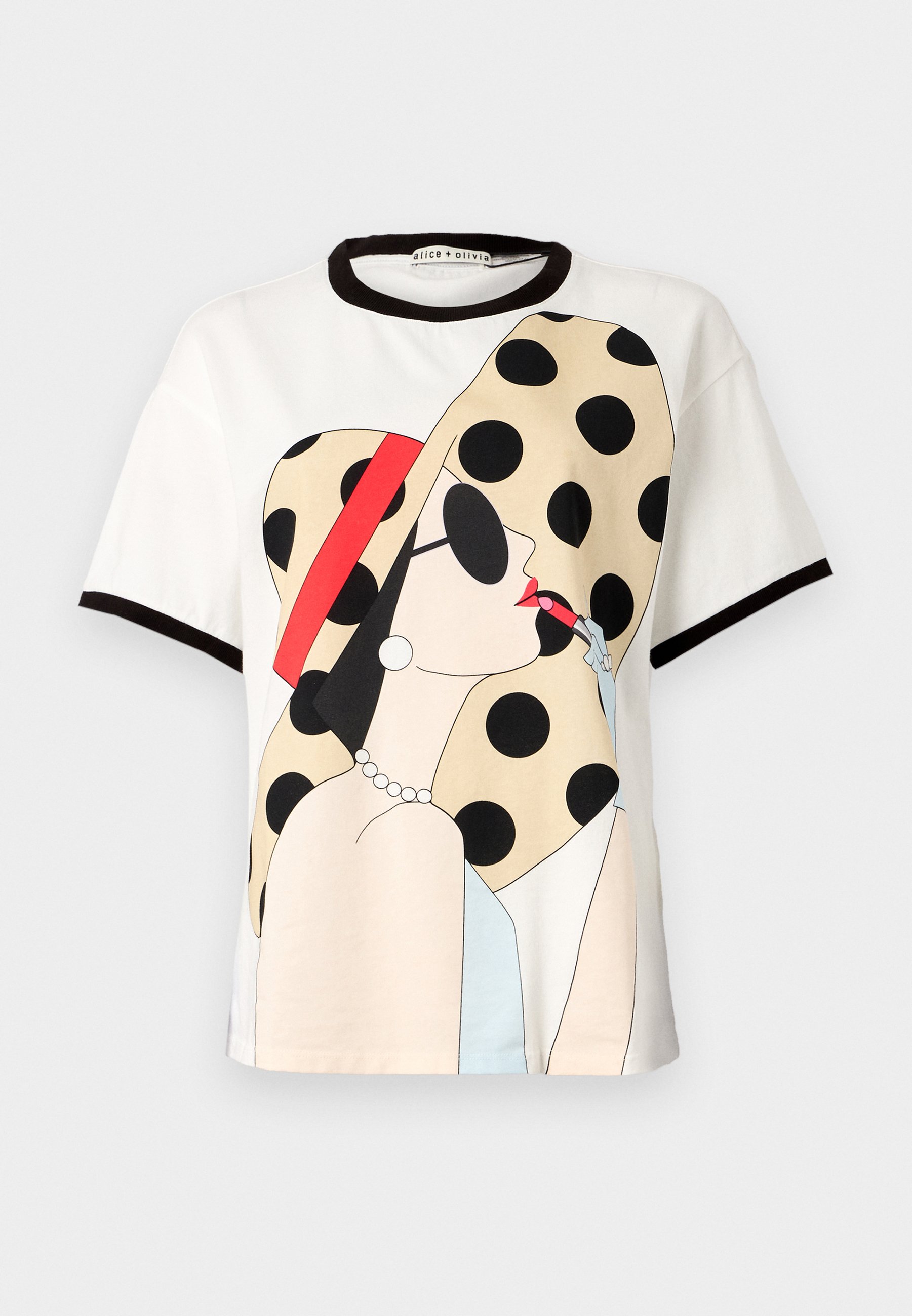 ALICE+OLIVIA ♥ Evan Staceface Oversized Tee/追跡付 Alice + Olivia EVAN STACEFACE OVERSIZED TEE - Print T-shirt