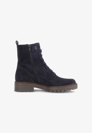 Gabor, GABOR SCHNÜRSTIEFELETTE - Lace-up ankle boots - darkblue so mocca