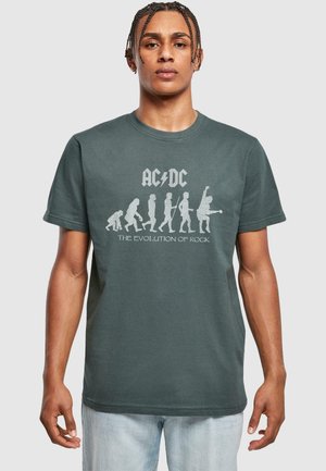 Merchcode ACDC - EVOLUTION OF ROCK - Print T-shirt - bottlegreen