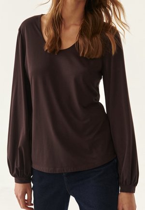 Langærmet T-shirt - dark brown